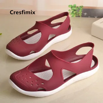 

Women Classic High Quality Anti Skid Spring Breathable Flat Shoes Lady Summer Wine Red Jelly Comfy Shoes Zapatos De Mujer E5249