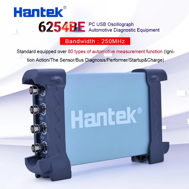 Hantek 6254BE Digital oscilloscope 250MHz Bandwidth Automotive Oscilloscopes Car-detector 4 Channels 1Gsa/s USB PC Osciloscopio