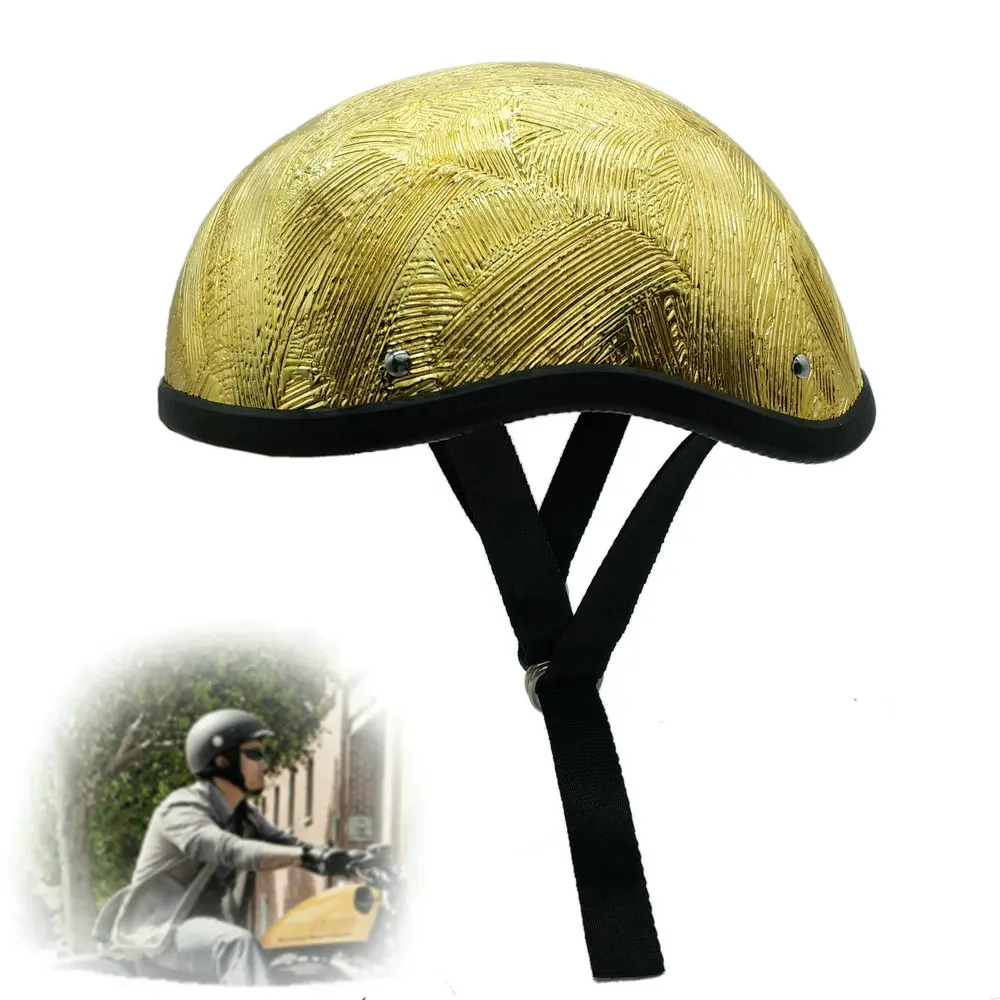 Высокое качество внедорожный шлем мотоциклетный Ретро полуоткрытый шлем стекловолокно шлем для мотокросса Бронзовый унисекс шлем - Цвет: Gold