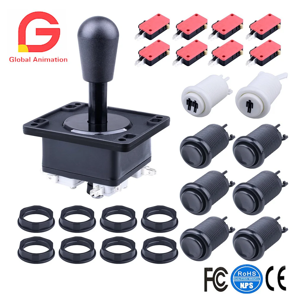 

DIY Arcade Kit American Joystick HAPP Style Push Button With Microswitch For Arcade Video Game Multicade MAME Jamma Raspberry Pi