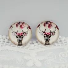 Круглый Кабошон из стекла оленя 8 мм-40 мм для изготовления браслета, ожерелья, ювелирных изделий для женщин, серьги, булавки, брошь, поставка для рукоделия