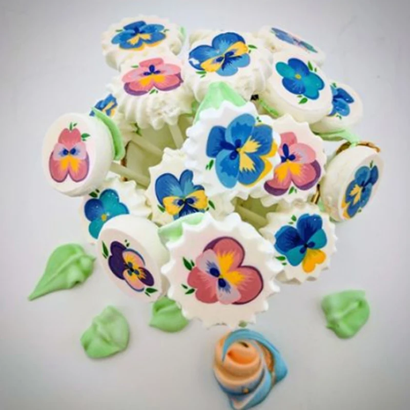 Смешайте красивый цветок сахар штамп бумага для украшения торта meringues, трансферный лист по индивидуальному заказу печать sugarcraft выпечка поставка