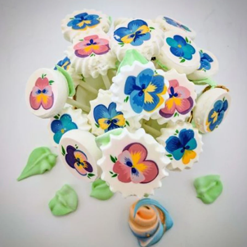 ケーキのメリンゲの装飾のための美しい花の砂糖のスタンプ紙を混合し 転写シートカスタマイズされた印刷砂糖工芸品のベーキング用品 Aliexpress