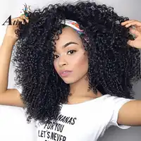 Afro Kinky Curly 250% Density Lace Front Human Hair Wigs Baby Hair Brazilian Curly Lace Front Pre Plucked Wig Virgin Remy Hair