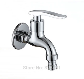 

High quality 9cm Length Brass Washing Machine Water Tap Chrome Plated Wall cold water tap Laundry Faucet Bibcock Free Shipping