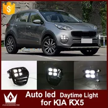 Tcart Auto Car led Daytime Running Lights For Kia KX5 2016 2017 white color DRL Waterproof driving Fog lamp car Styling