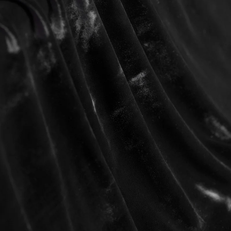 Мода Чистый черный стекались натуральный шелк хлопок бархат ткань для платья пальто telas tissus au metre tissu costura stoffen DIY