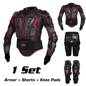 

Motorcycle Motocross Off-Road Racing Full Body Protective Gear Back Support Protector Jacket + Hip Pads Shorts + Knee Pads