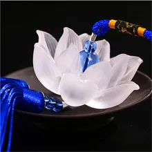 Quartz Crystal Lotus Flowers Hanging Decorations Feng Shui Car Rearview Mirror sino dos ventos dream catcher decor wind chimes