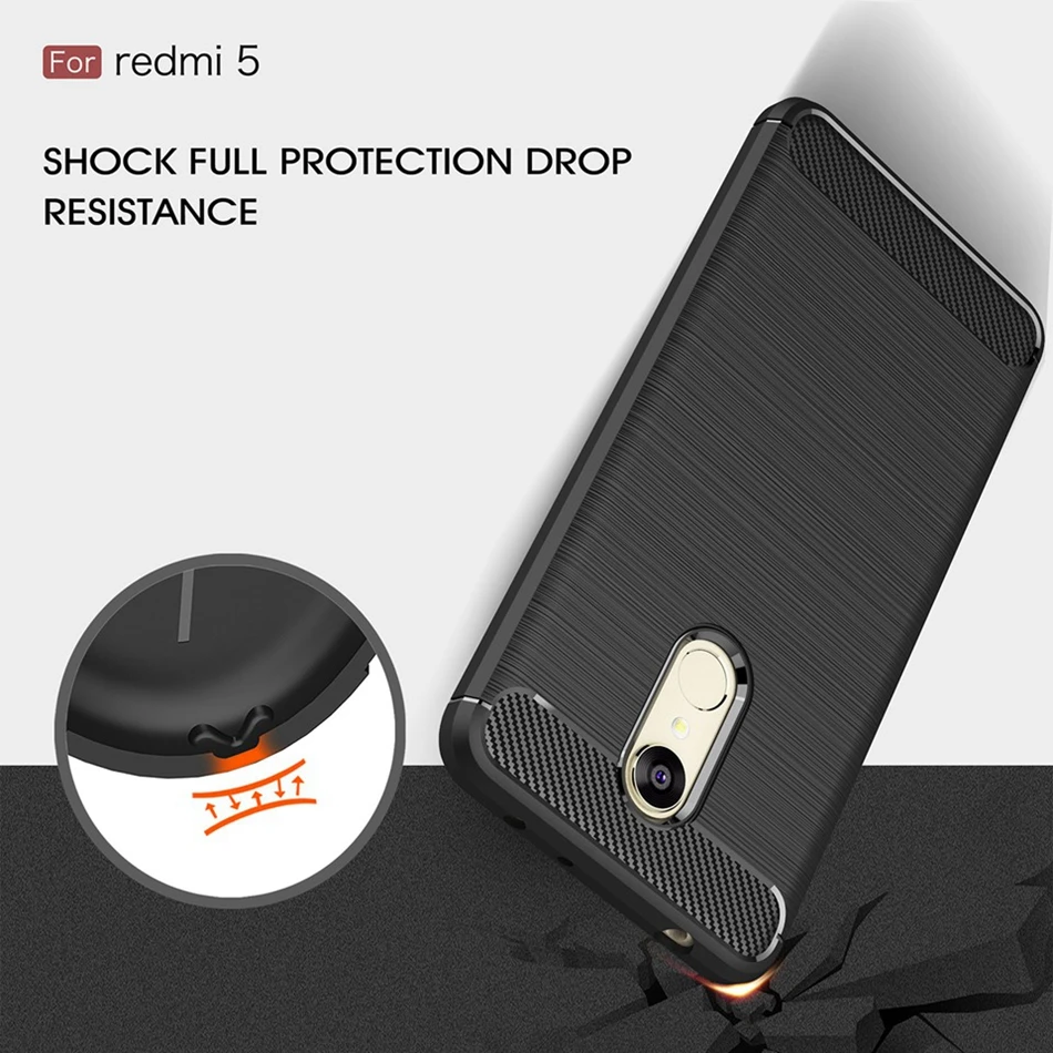 Soft Silicon Case for Xiaomi Redmi 5 Case Carbon Fiber Anti Knock Phone Cover for Redmi 3S S2 Note 5A 3 4X 4A 5 Plus 5 pro Coque (5)