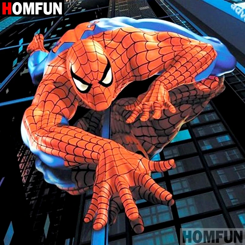 

HOMFUN 5D DIY Diamond Painting Full Square/Round Drill "Spiderman" 3D Embroidery Cross Stitch gift Home Decor A01831