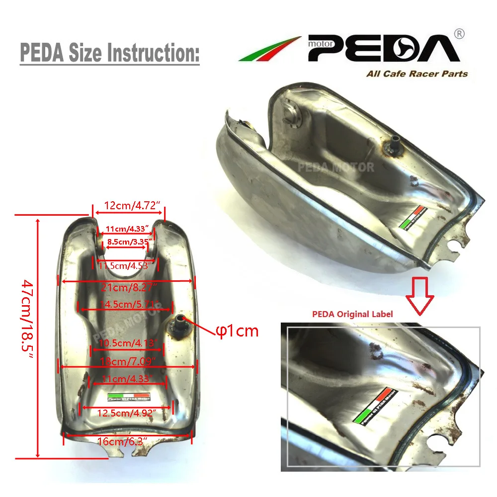 A4 PEDA мотоцикл кафе Бензобак гоночного CFMoto Винтаж 8L 2,1 галлонов топлива газ может 2.1Gal Ретро бензиновые танки для HONDA JH70 CG JH