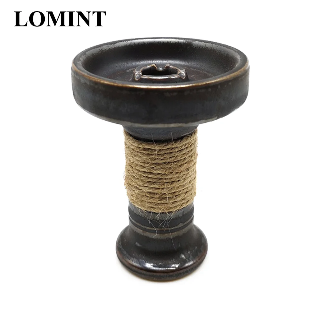 

LOMINT Strong Ceramic shisha Tobacco Bowl Hookah Narguile Nargile Accessories with Hemp Rope Wholesale drop-shipping LM-268