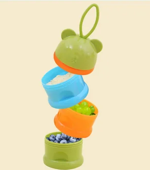 

DHL 100pcs 3 layer Portable Baby Food Storage Box Essential Cereal Cartoon Milk Powder Boxes Toddle Kids Milk Container