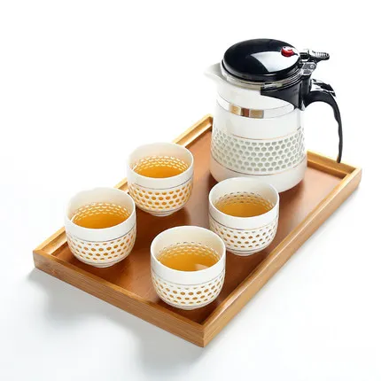

Chinese style Simple Kung Fu Tea Set Office Tea Cup Ceramic Liner Filter Teapot Kettle Exquisite Teacup Elegant Mugs