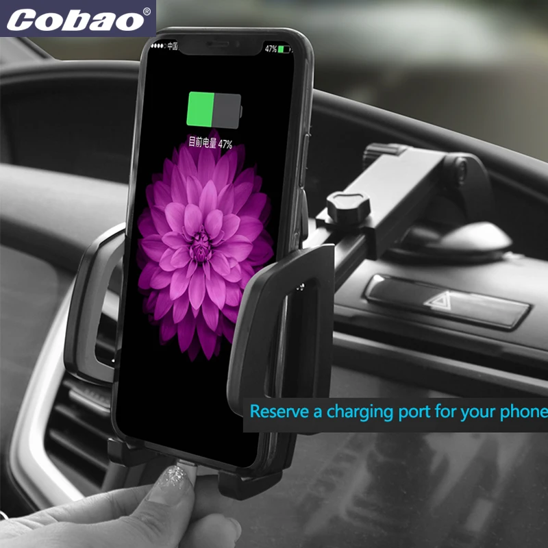 Cobao حامل هواتف ذكية زجاج سيارة 360 قابل للتعديل العالمي لوحة الهاتف سيارة حامل ل فون سامسونج دعم الهاتف