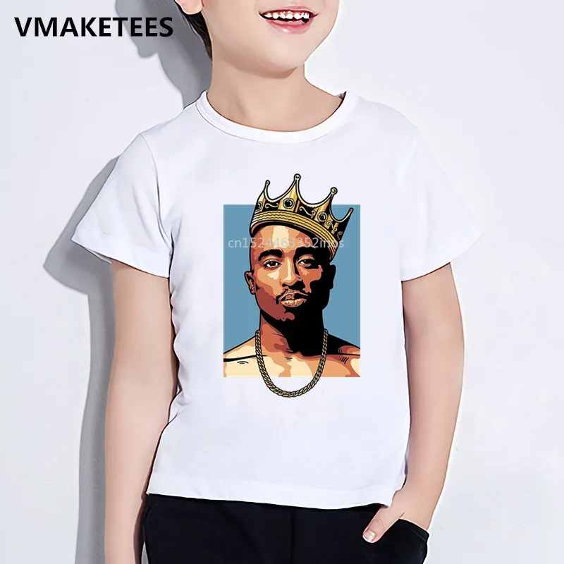 Детская футболка Tupac 2pac с принтом Swag в стиле хип хоп летняя коротким рукавом для