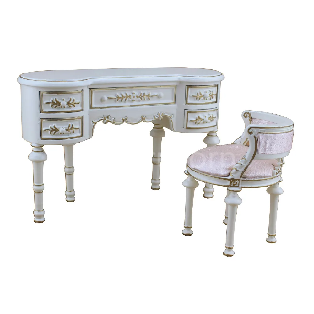 Fine BJD 16 DOLL miniature Furniture Exquisite white classical Desk