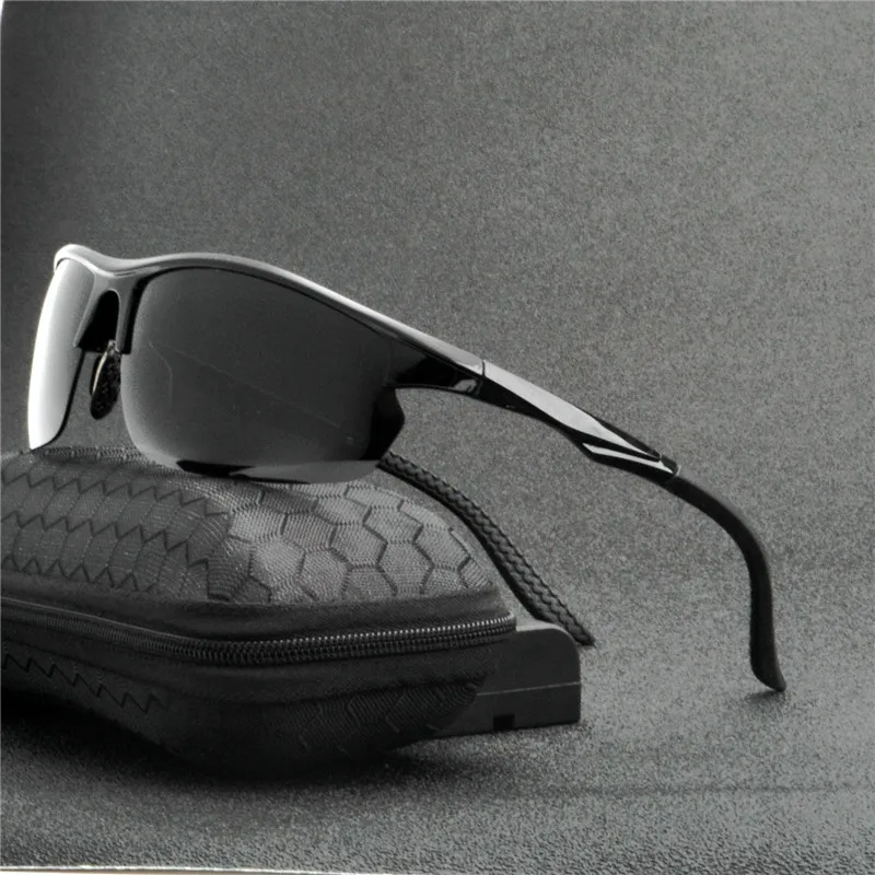 Новинка, поляризованные солнцезащитные очки из алюминиево-магниевого сплава, мужские солнцезащитные очки с квадратной оправой для вождения, мужские классические очки унисекс FML - Цвет линз: black