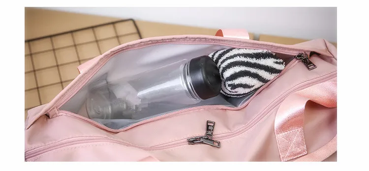 Женская нейлоновая розовая спортивная сумка для йоги, сумки для фитнеса, для обуви, тренировок, путешествий, складывающаяся спортивная сумка на плечо