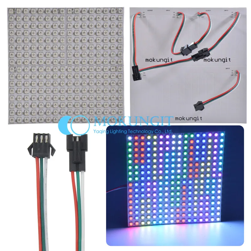 

Mokungit 16x16 8x32 8x8 Pixels SK6812 WS2812B Panel Digital Flexible LED Panel Individually addressable Full Dream Color DC5V