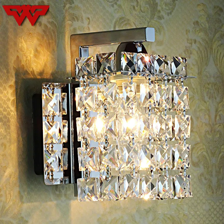 

Classic crystal chandelier wall light gold crystalline wall sconce lamp LED foyer living room bedside glass crystal wall lamp