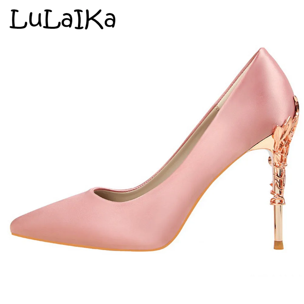 2018 Brand High Heels Women Pumps Heels Blue Shoes Woman Pumps Sexy Pointed Toe High Heels Party Wedding Shoes Super High 8cm-up