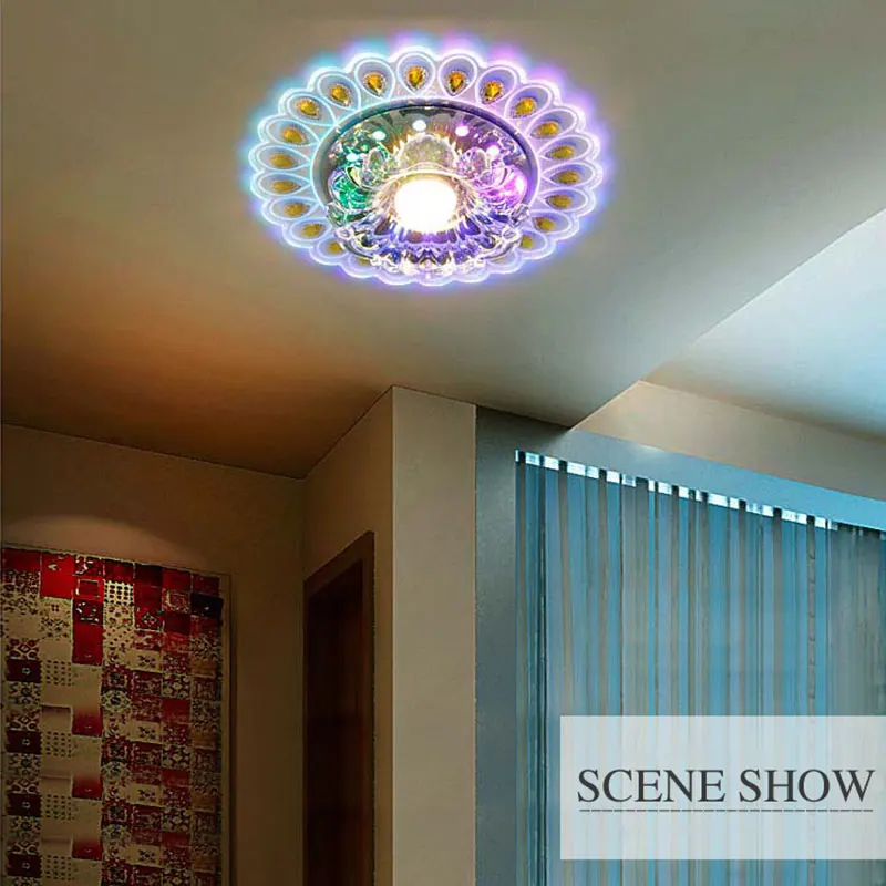 

20cm Modern Crystal LED Ceiling Spot Light Corridor Hallway Aisle Porch Ceiling Mounted Recessed Home Decor Lighting Fixture