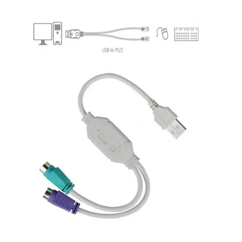 USB к PS/2 кабель адаптер конвертер Мышь Клавиатура конвертер кабель Plug-and-play адаптер для PS2 интерфейс разъем