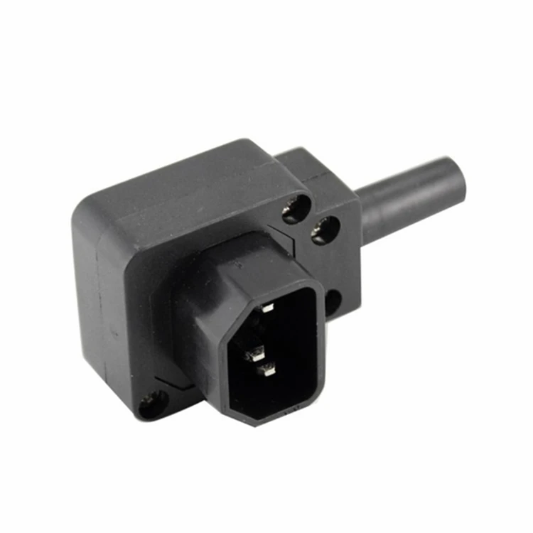10 шт./лот IEC320 C14 понижающий Угловой Штекер шнур питания переменного