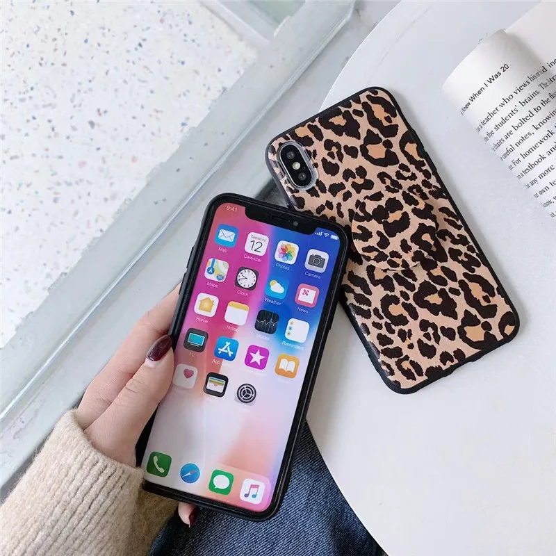 Модный леопардовый чехол для телефона для iphone XS Max XR X чехол для iphone 6 6s 7 8 plus задняя крышка роскошный мягкий чехол s подставка держатель