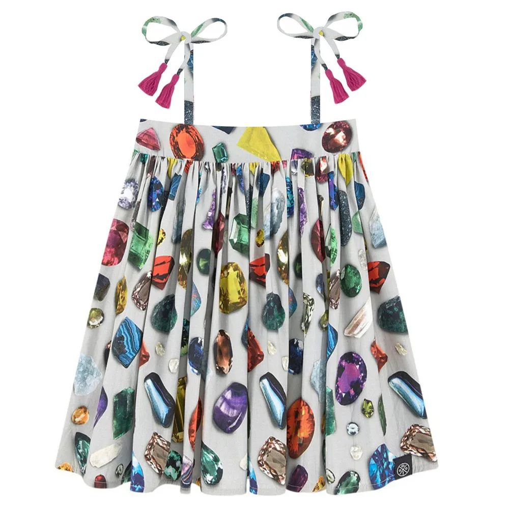 Новое платье для девочек красивая детская одежда с драгоценными камнями детское