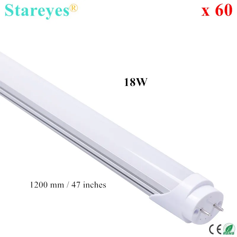 60 шт. светодиодные лампы T8 120 см 18 Вт SMD 2835 96 LED Epistar|light energy saving bulbs|light switch door openbulb color |