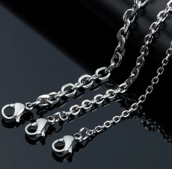 One dozen 12pcs in bulk Stainless steel 3mm Silver Cable Rolo chain ...