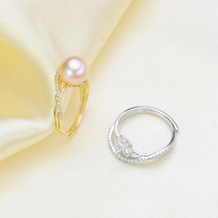 

Hot Fashion Women 925 Sterling Silver charm Shellfish pearls beads Fit Ring Settings Jewelry Making for Women DIY Gift