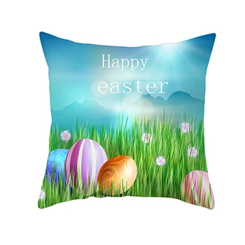 45*45 см Хлопок Кролик Happy Easter украшения для дома подушки Кролик яйца наволочки для подушки пасхальный декор wielkano - Цвет: 10