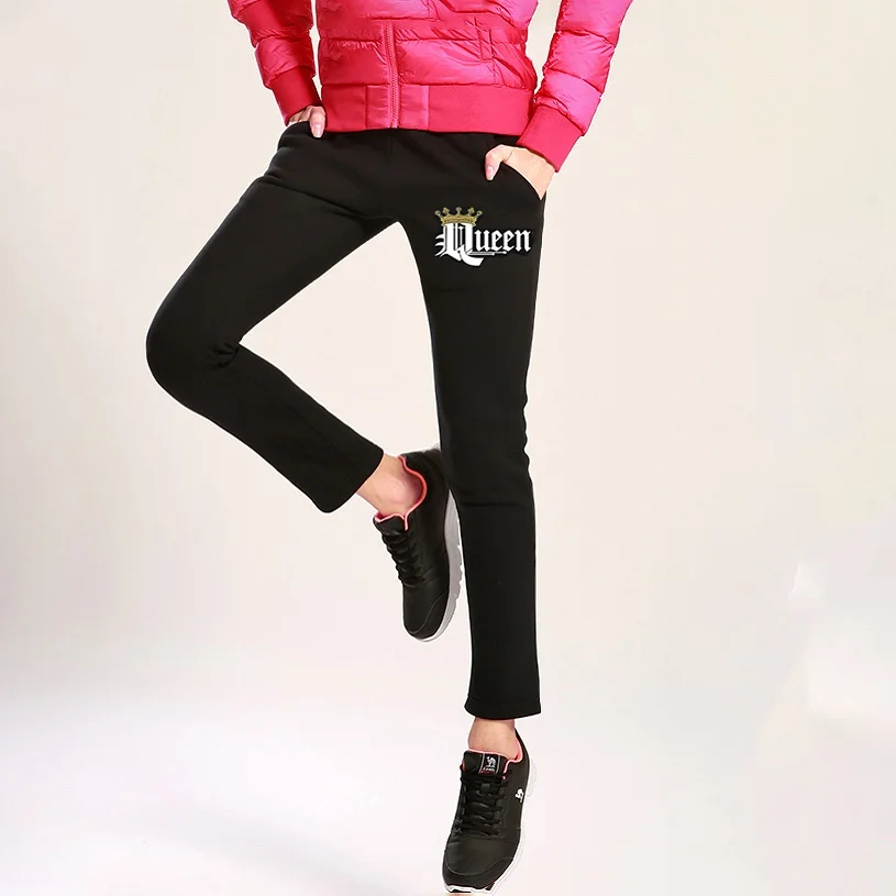 

Love sweatpants sport skinny King queen women Men Fitness Jogger cross Pants capri male female casual cotton Trousers legging