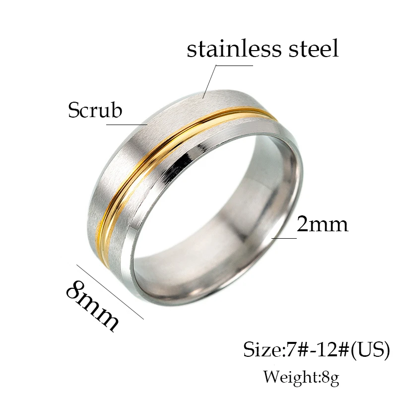 8MM Matt Surface Wedding Rings For Women Men Simple Couple Titanium Steel Bridegroom Ring Drop Shipping Anneau Anillo