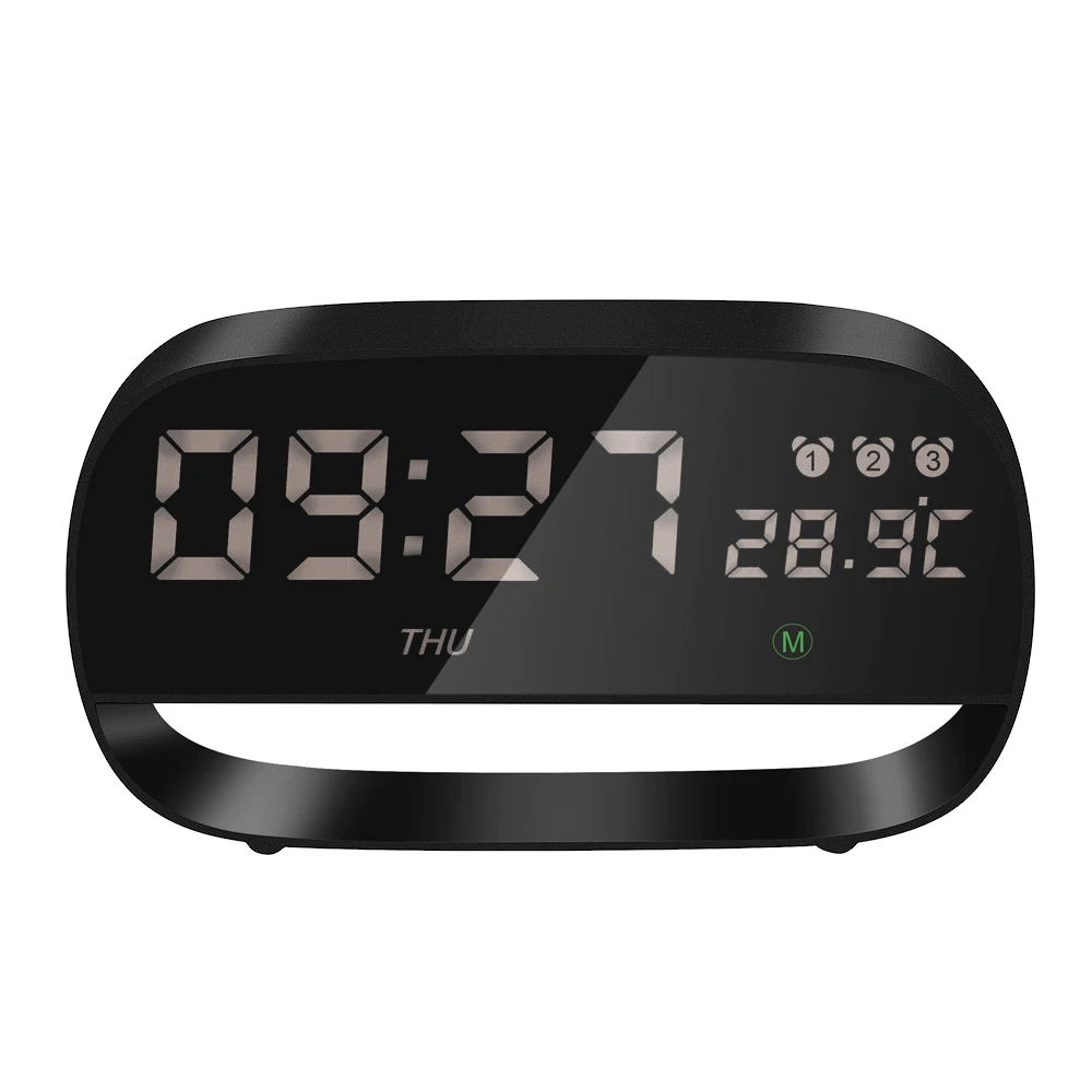 LED Digital Touch Alarm Clock with Night Light 3 Alarms Setting