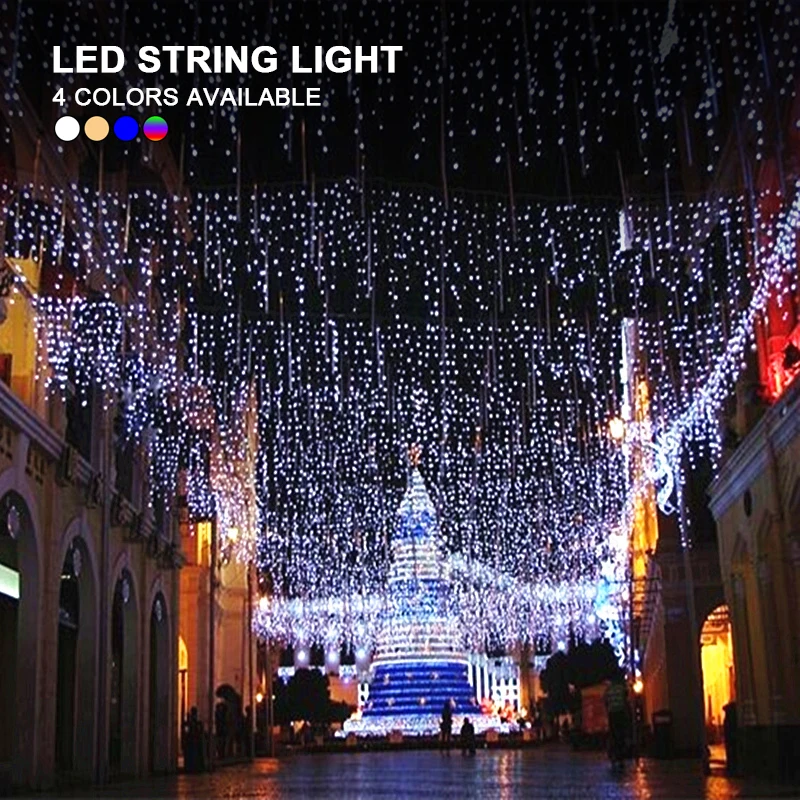 5 м x 0,4 м 0,5 м 0,6 м светодиодный гирлянда для занавесок, светодиодный Сказочный свет, рождественские лампы, сосулька, Рождественская, Свадебная вечеринка, 110 В, 220 В