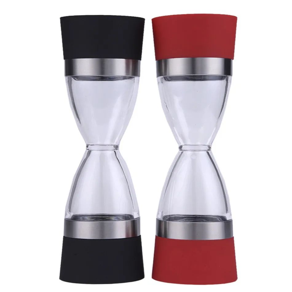 50pcs/lot Manual Salt Pepper Mill Grinder Grind 2 In 1 Ceramic Core Portable Kitchen Double Head Mills Muller Tool | Дом и сад