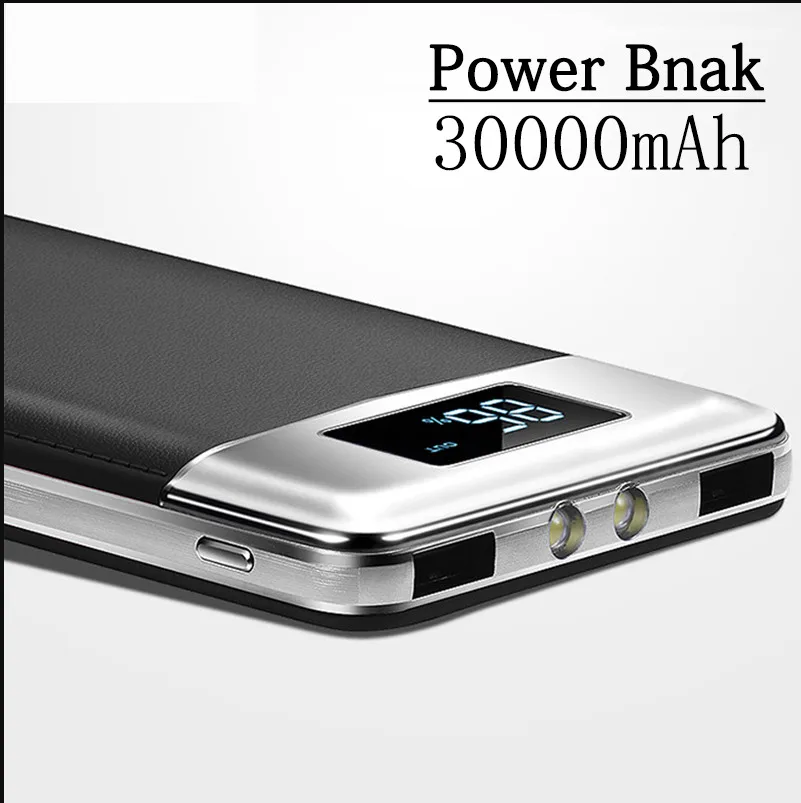 30000 мАч Внешний аккумулятор Poverbank 2 Usb Led power Bank портативное зарядное устройство для мобильного телефона для Xiaomi Mi Iphone 8 samsung