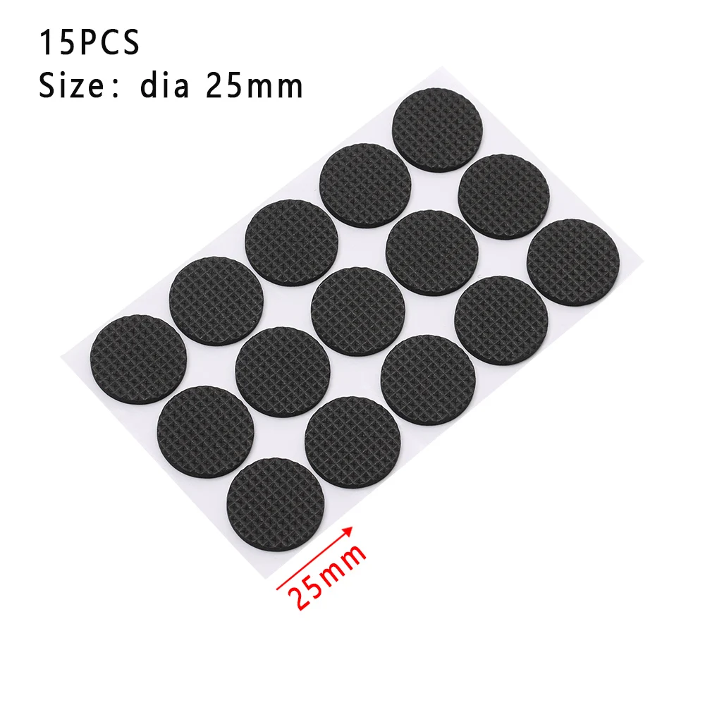 1/2/6/15/24PCS Soft Thickening Bumper Chair Fittings Self-adhesive Floor Protector Anti-slip Mat Anti Rub Furniture Leg Pads - Цвет: dia 25mmX15pcs