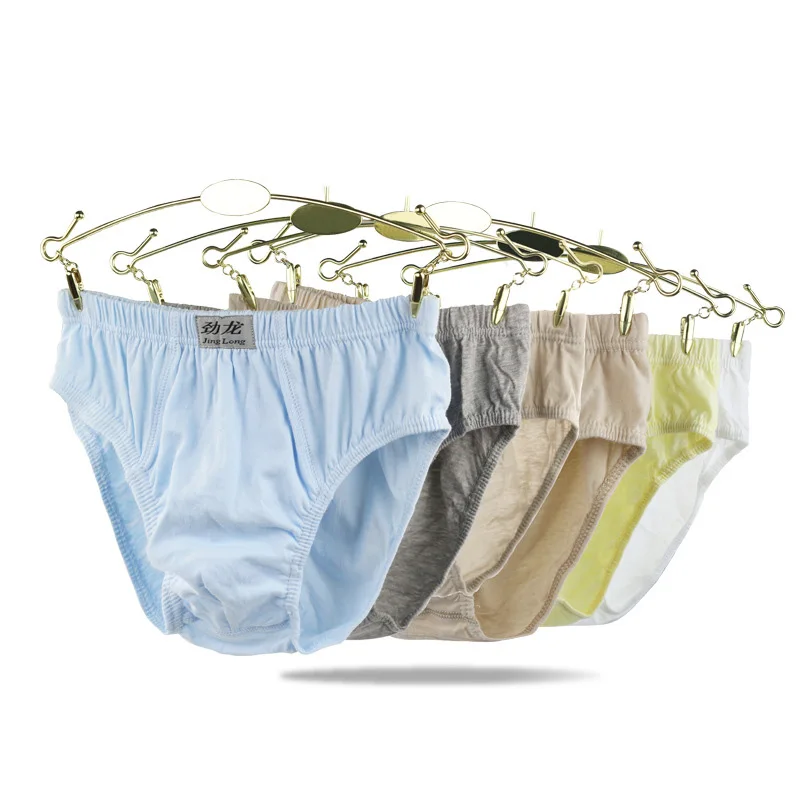 2pcs/pack 4 11T Quality Pure Color Cotton Boys Triangle Briefs Kids
