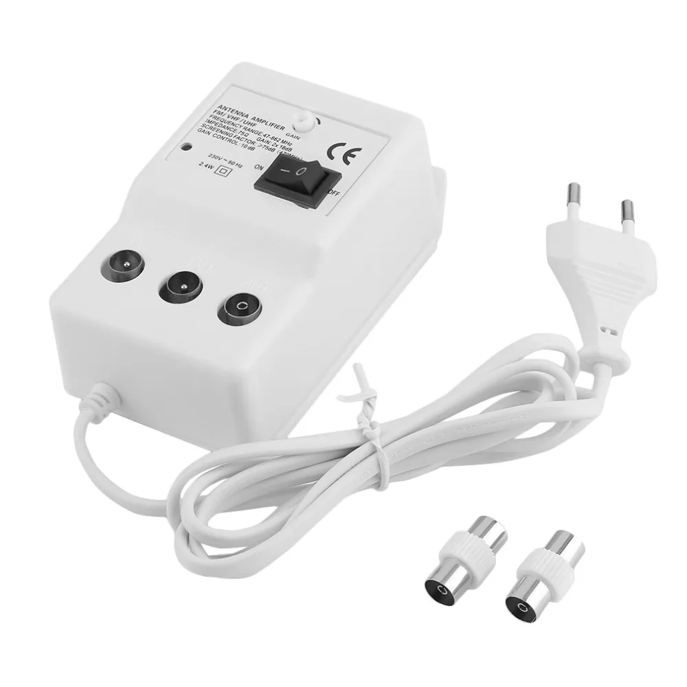 

Professional Home TV Aerial Amplifiers HD DVB-C DVB-T2 Cable CCS 2 x 18dB with 10dB Gian Control Easy To Operate