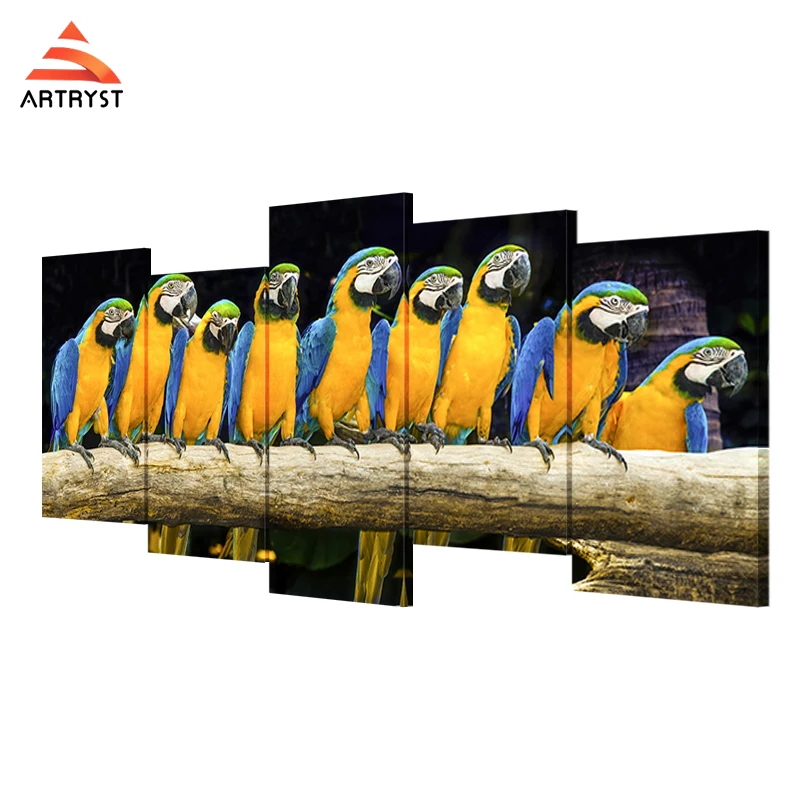 Artryst Modern Animal Parrot HD Image 5 Piece Canvas Wall Art Set for Living Room Wall Decoration Idea framed LC026 Artryst Modern Animal Parrot HD Image 5 Piece Canvas Wall Art Set for Living Room Wall Decoration Idea framed LC026