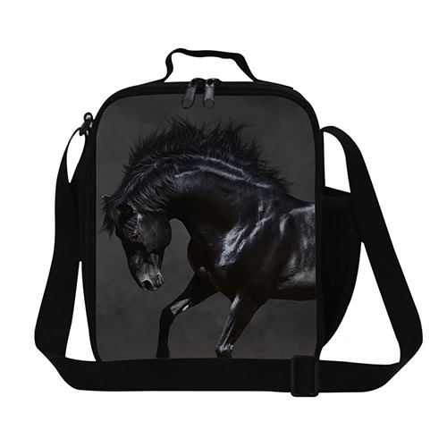 Персонализированные Фергана лошадь сумки для обедов для детей школы, крутая плюшевая лошадь Мужская сумка для ланча, наплечная пищевая сумка, слинг мешок для еды для взрослых - Цвет: Армейский зеленый