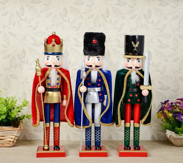 Free shipping 38cm Velvet Cloak Soldier Nutcracker Ornaments pure