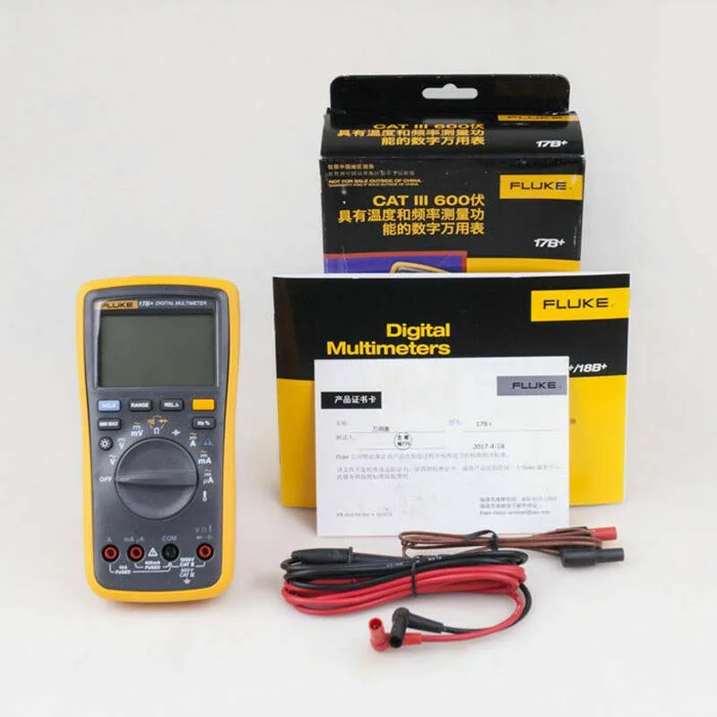 

Fluke Digital Multimeter Profissional Multimeter Tester 17B+ Portable Handheld Digital Tester for AC/DC DMM with TL75 Test Leads