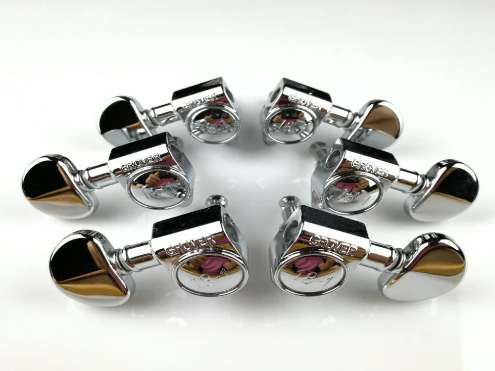 

100% Original Grover Guitar Machine Heads Tuners 1Set 3R-3L Chrome Silver Tuning Pegs ( NO packaging )